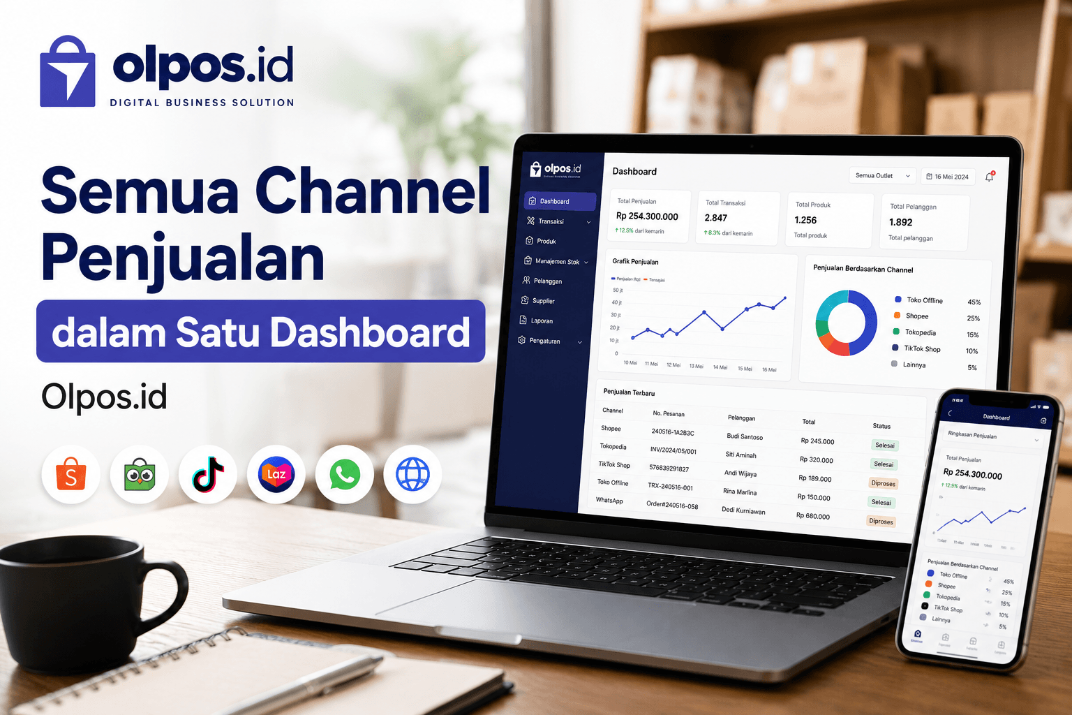 Semua Channel Penjualan dalam Satu Dashboard Olpos.id