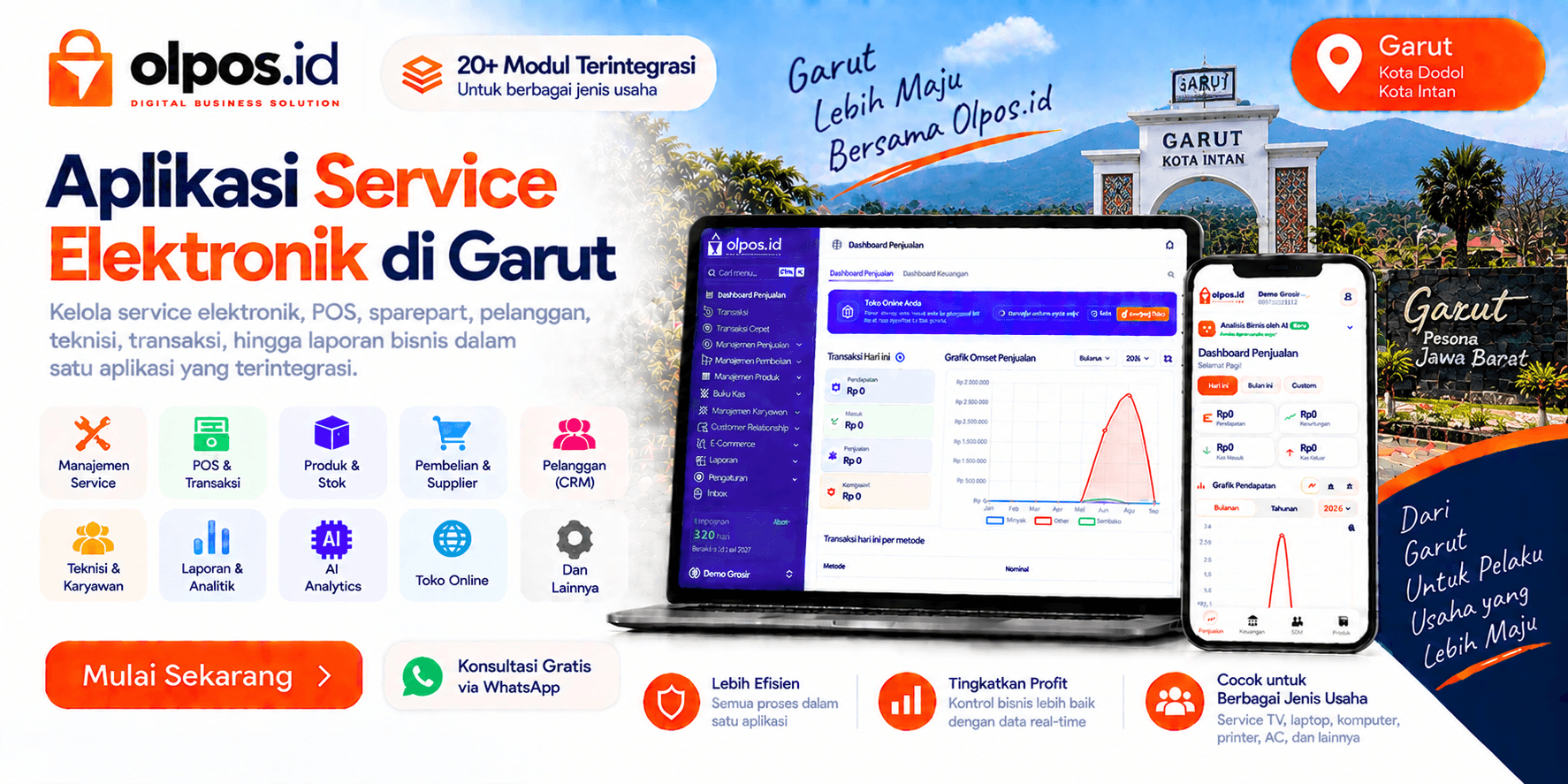 Aplikasi Service Elektronik Profesional di Garut | Olpos.id