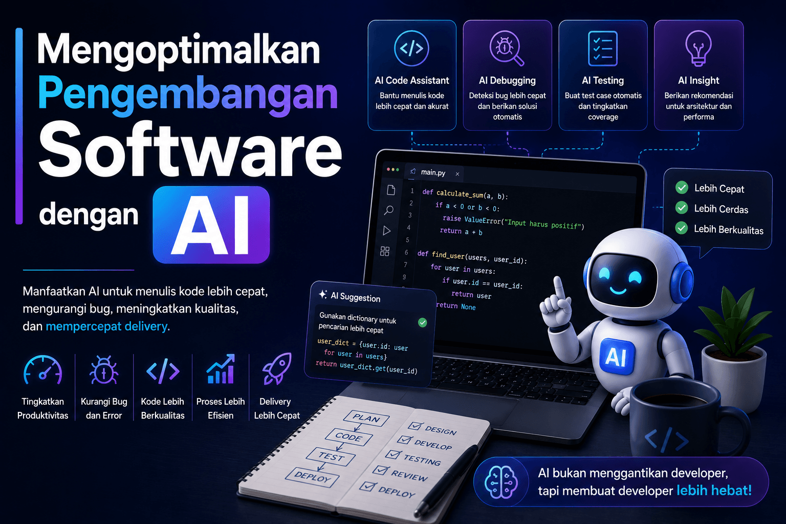 Mengoptimalkan Pengembangan Software dengan AI: 5 Manfaat Utama